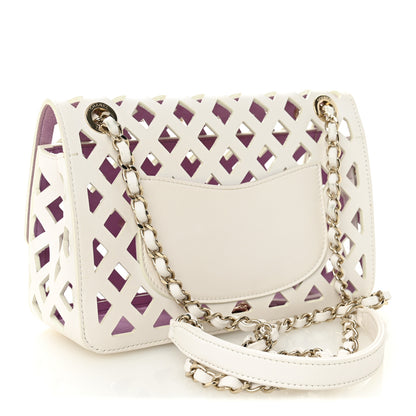 Chanel Lambskin Small Sea Through Flap White Multicolor 3 of 10