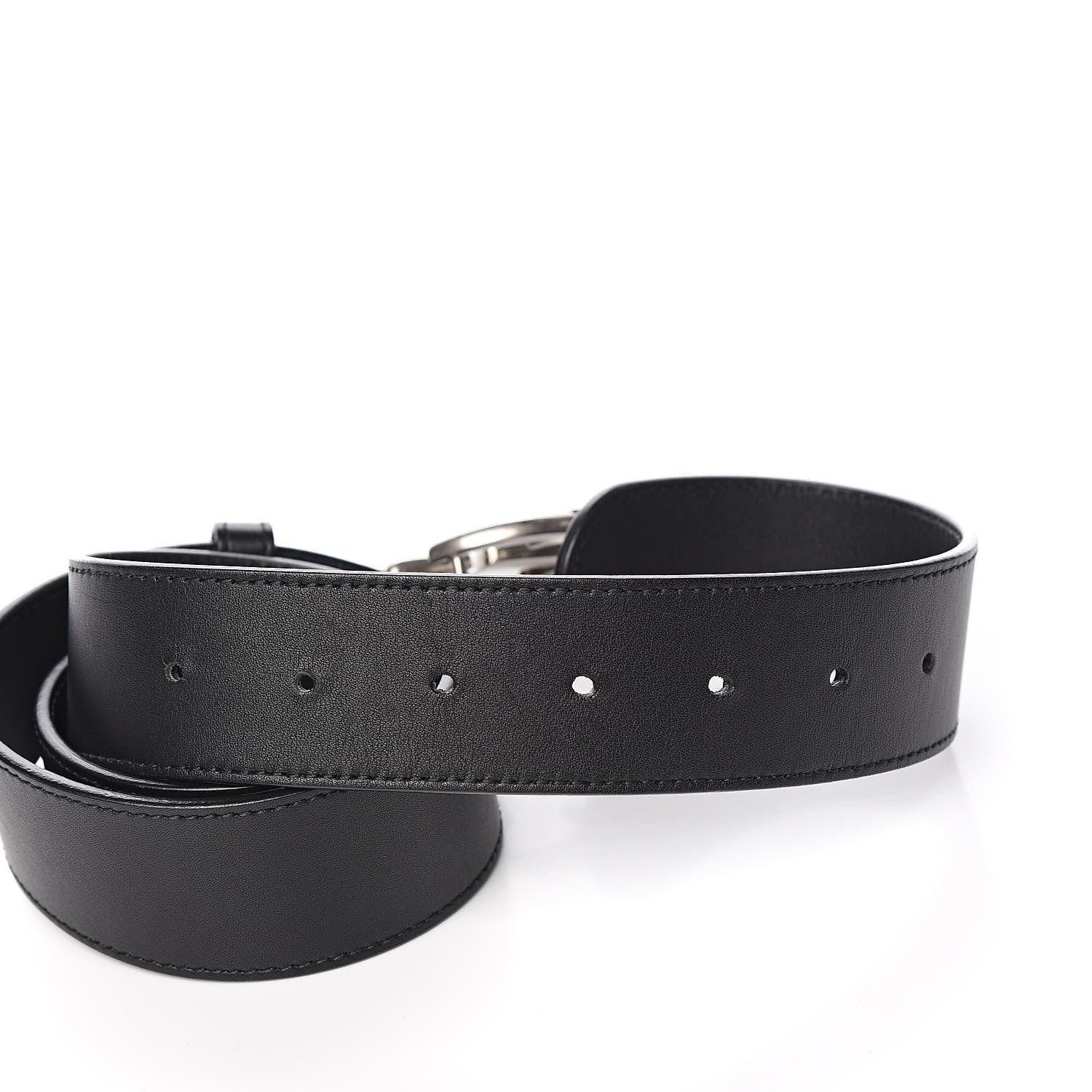Gucci Moon Calfskin Nickel Double G 40mm Belt 85 34 Black 4 of 5