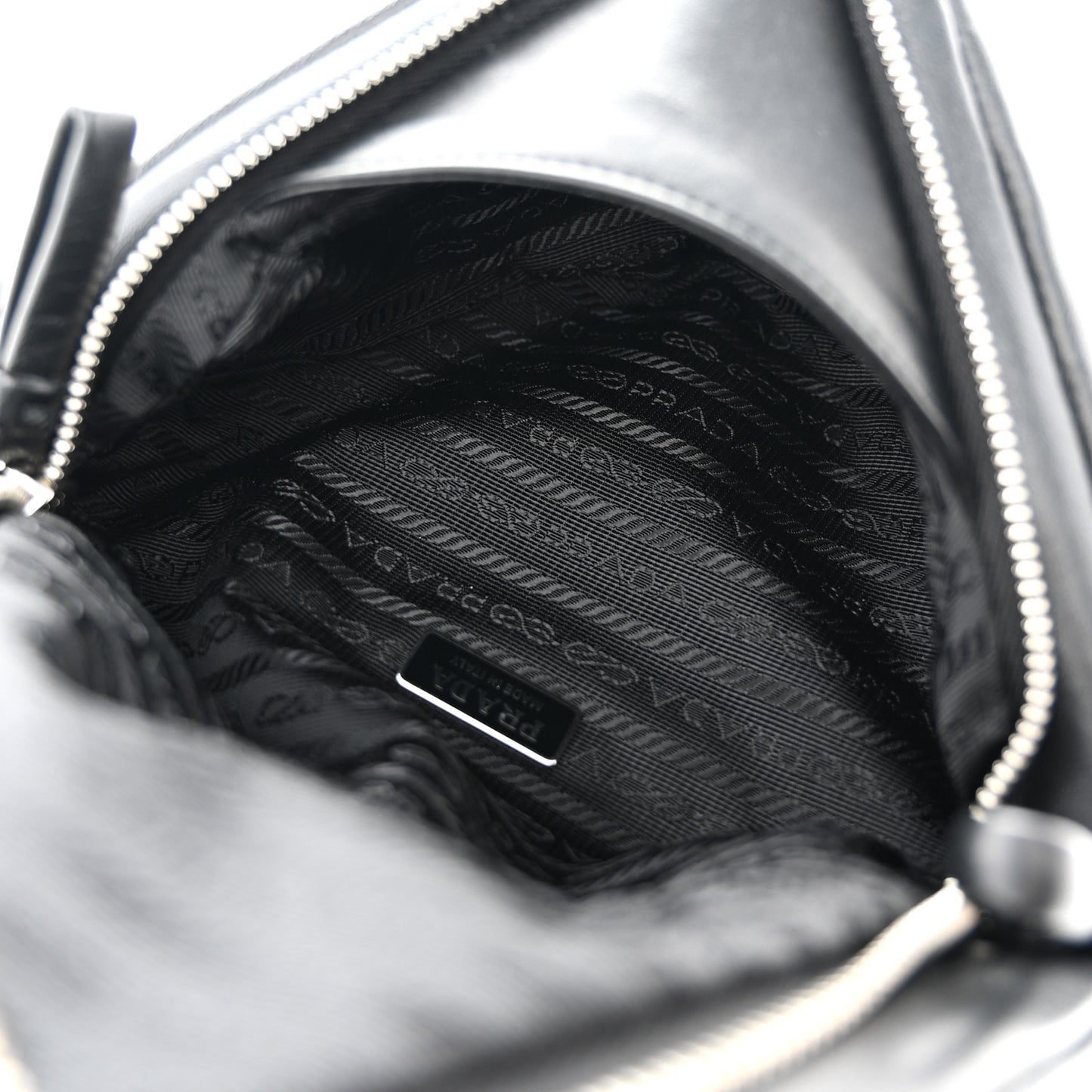Nappa Padded Signaux Triangle Crossbody Black