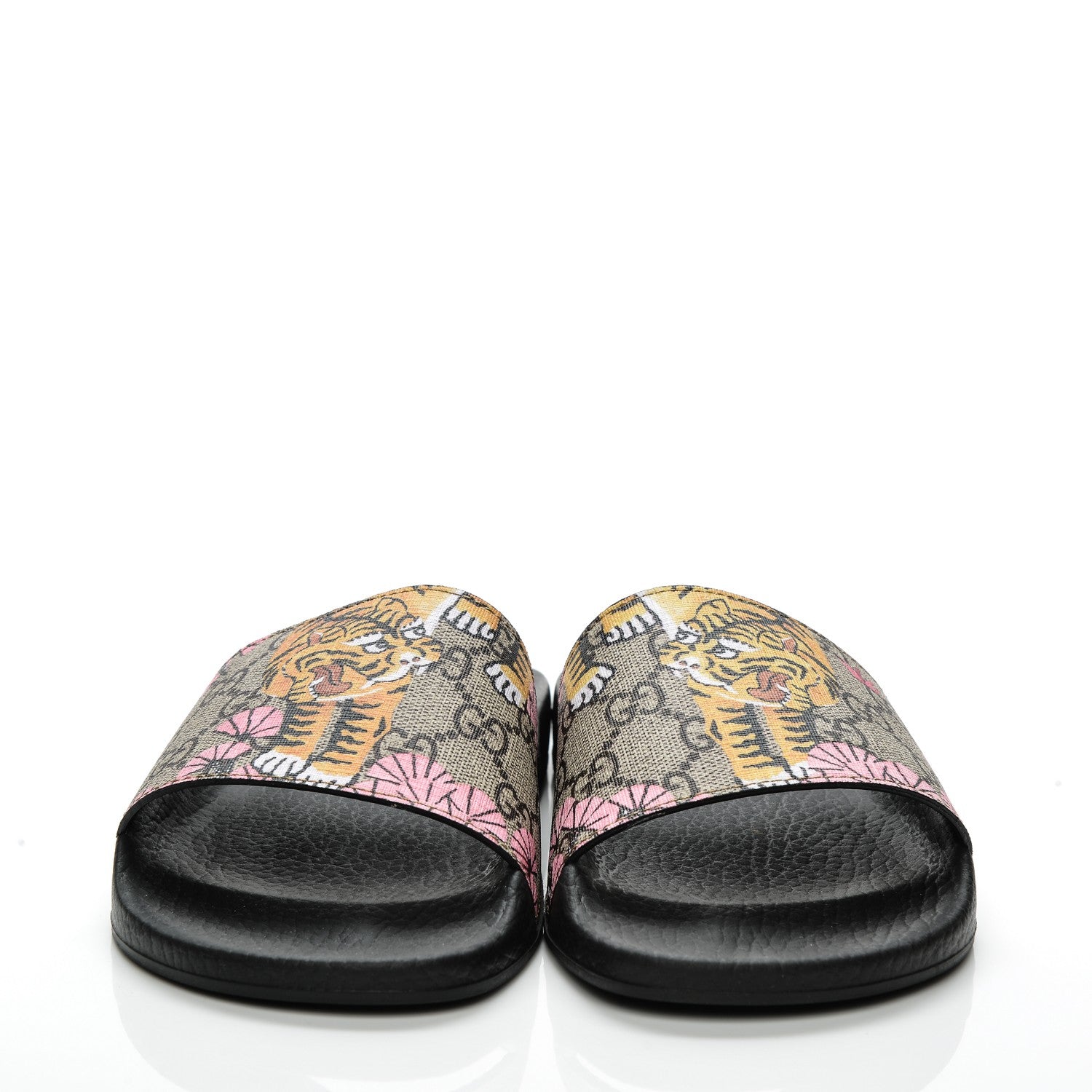 Gucci GG Supreme Monogram Bengal Slide Sandals 37 Beige Pink 2 of 8