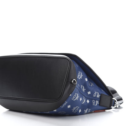 MCM Visetos Reflective Nylon Large Resnick Crossbody Bag Estate Blue 9 of 10