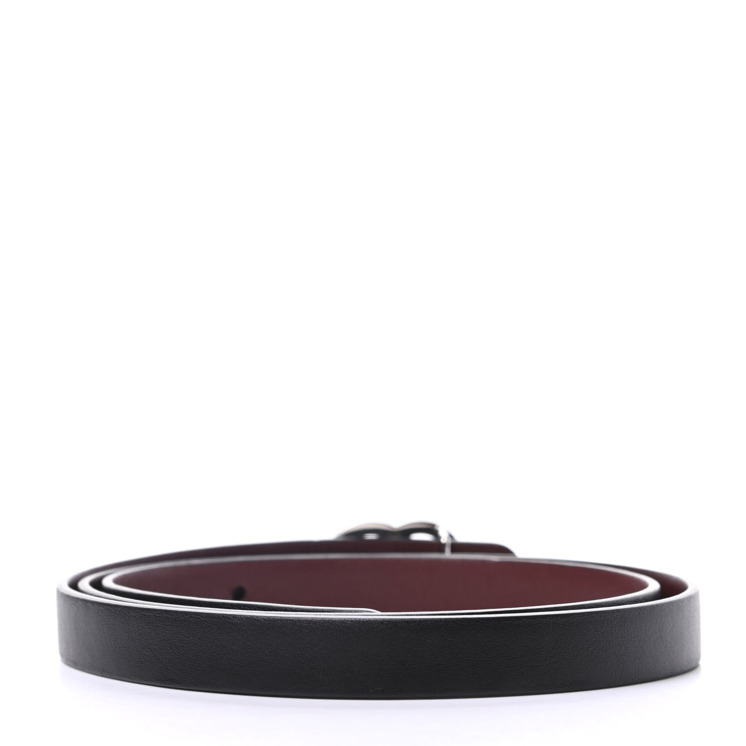 Chanel Calfskin CC Reversible Belt 85 Black Burgundy 2 of 6