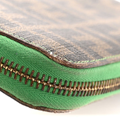 Fendi Zucca Spalmati Vitello Elite Clover Print Zip Around Wallet Tobacco Green 11 of 12