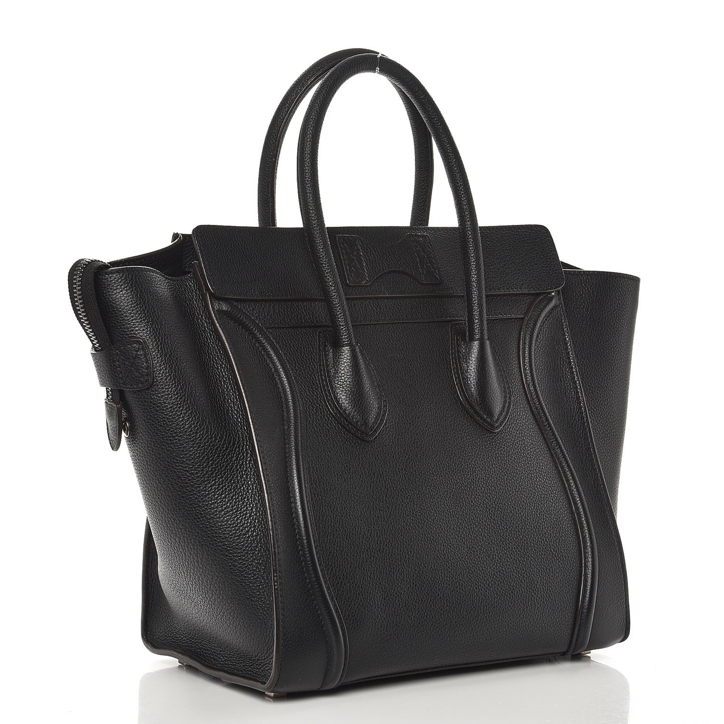 Drummed Calfskin Mini Luggage Black