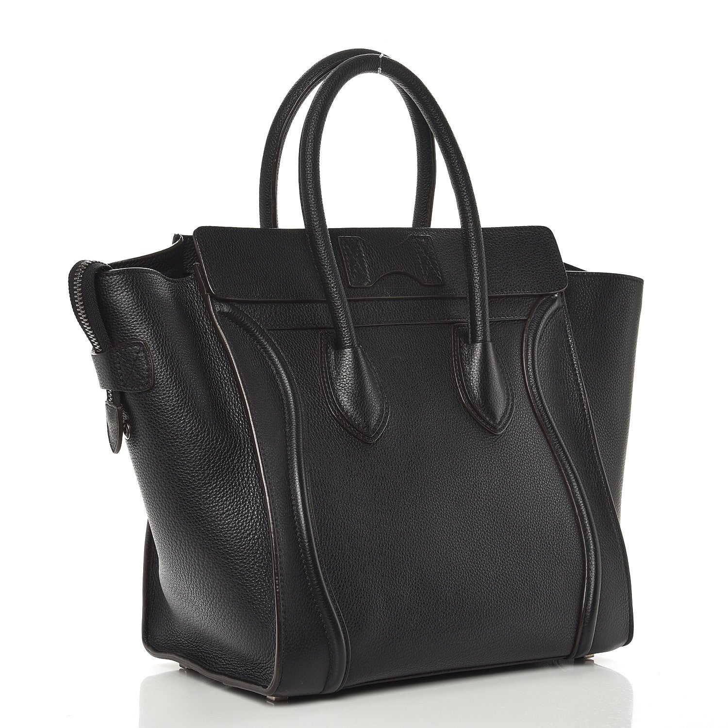 Celine Drummed Calfskin Mini Luggage Black 3 of 8