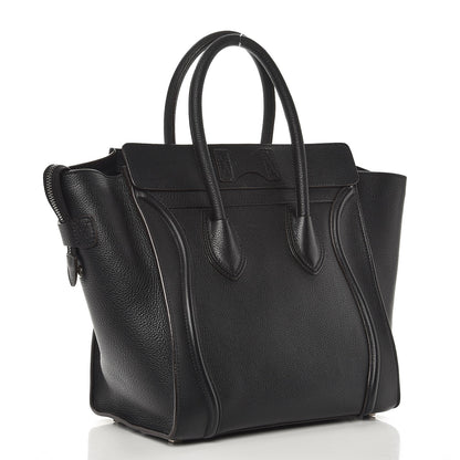 Celine Drummed Calfskin Mini Luggage Black 3 of 8