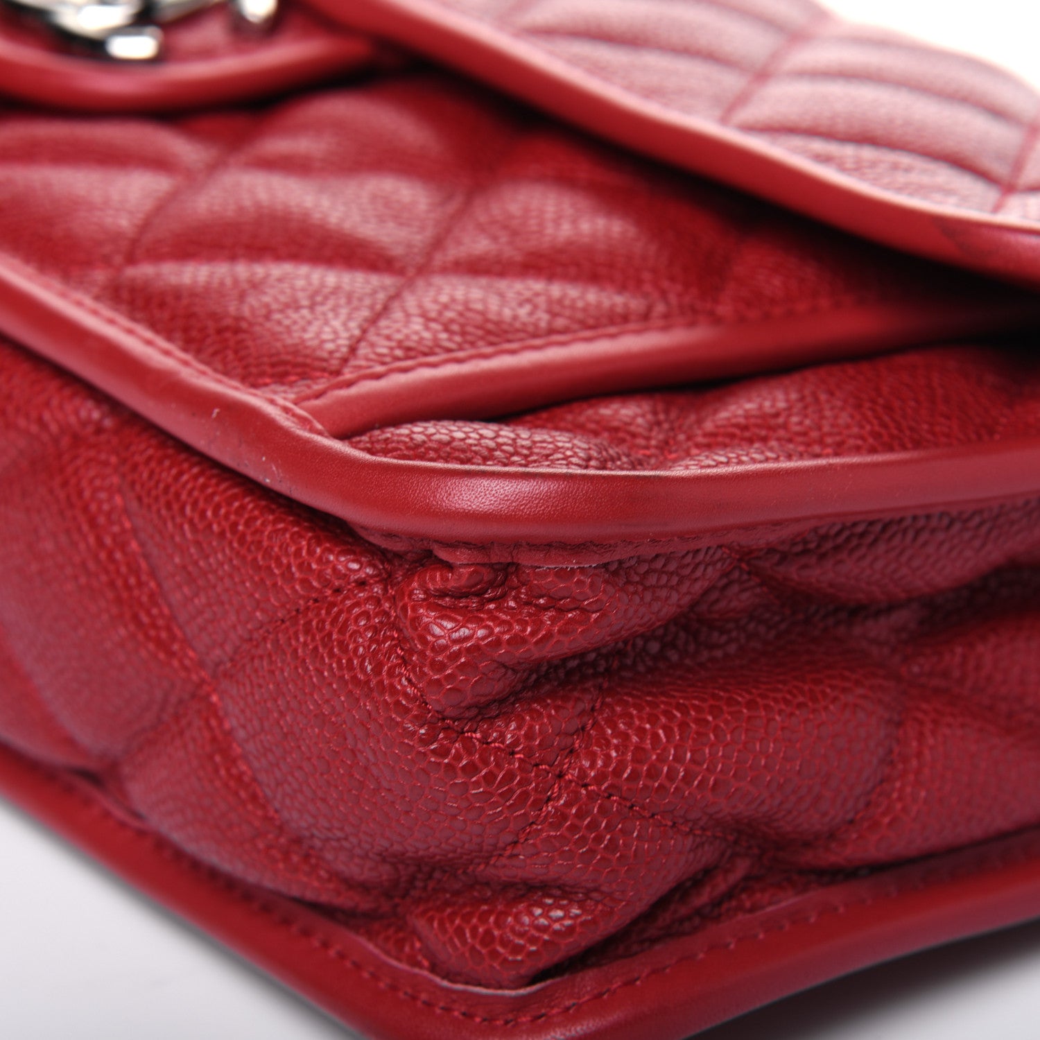Chanel Caviar Quilted Large French Riviera Flap Red 12 of 16