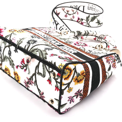 Christian Dior Canvas Petites Fleurs Embroidered Medium Lady D-Lite White Multicolor 10 of 10