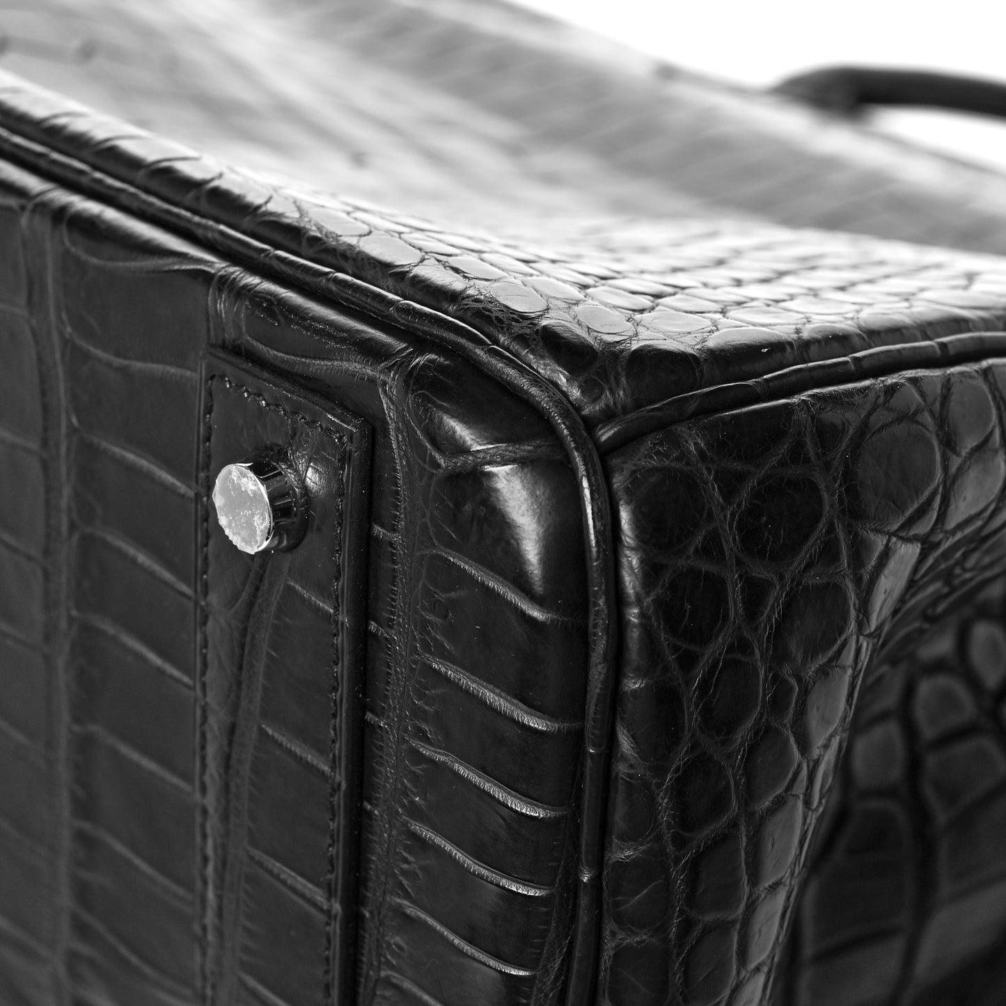 Matte Porosus Crocodile HAC Birkin 40 Black