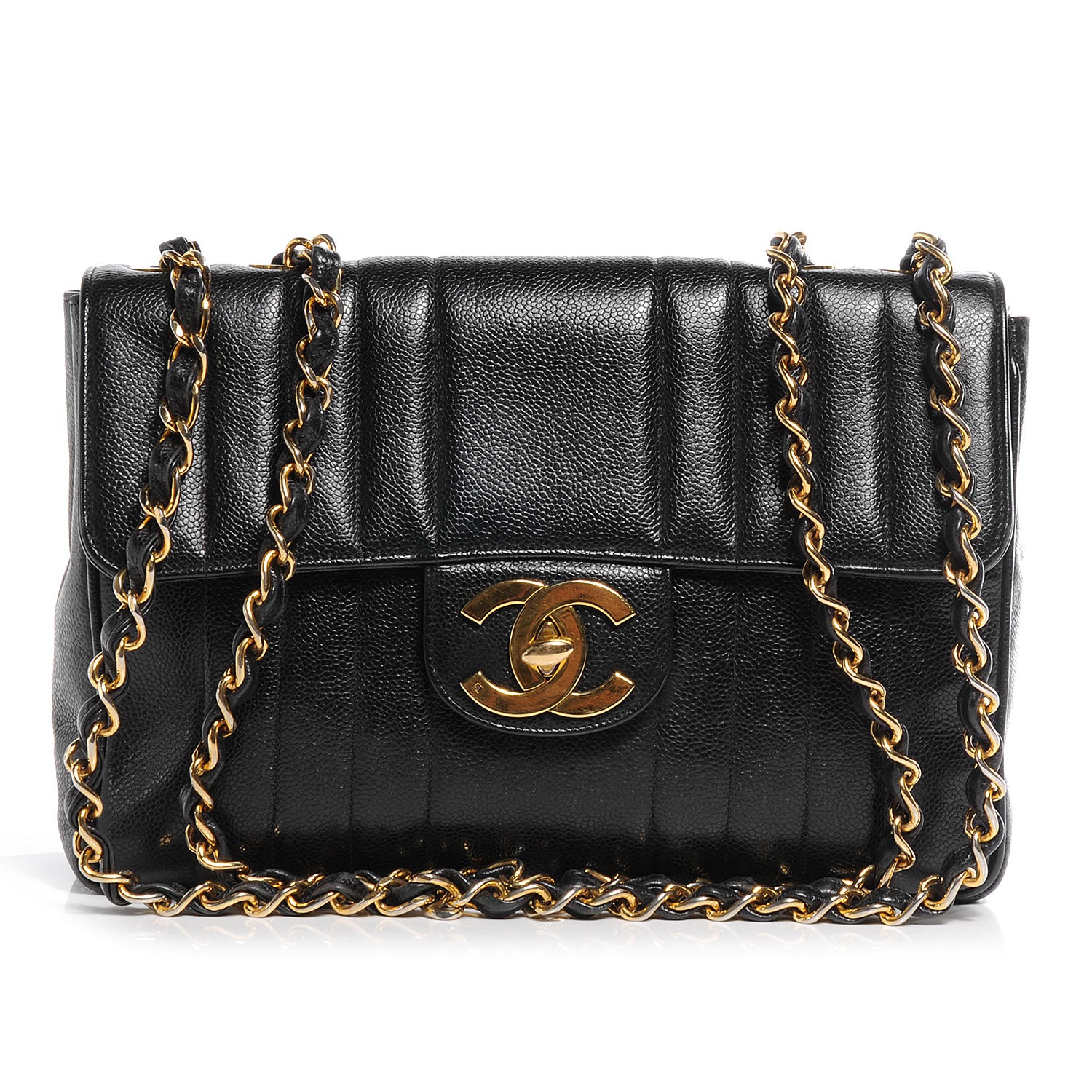Chanel Caviar Vertical Quilt Jumbo Flap Black 1 of 9