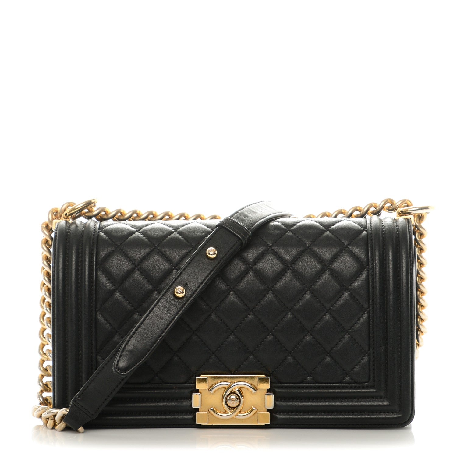 Chanel Lambskin Quilted Medium Boy Flap Black 1 of 8