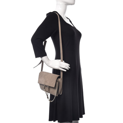 Chloe Suede Calfskin Small Faye Shoulder Bag Motty Grey 2 of 13