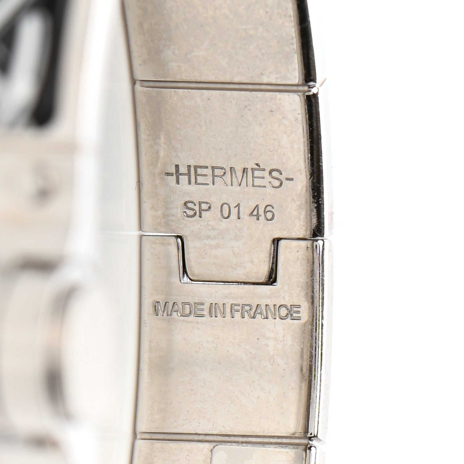Hermes Enamel Printed Narrow Balades Equestres Positif Negatif Hinged Bracelet S Black 4 of 4