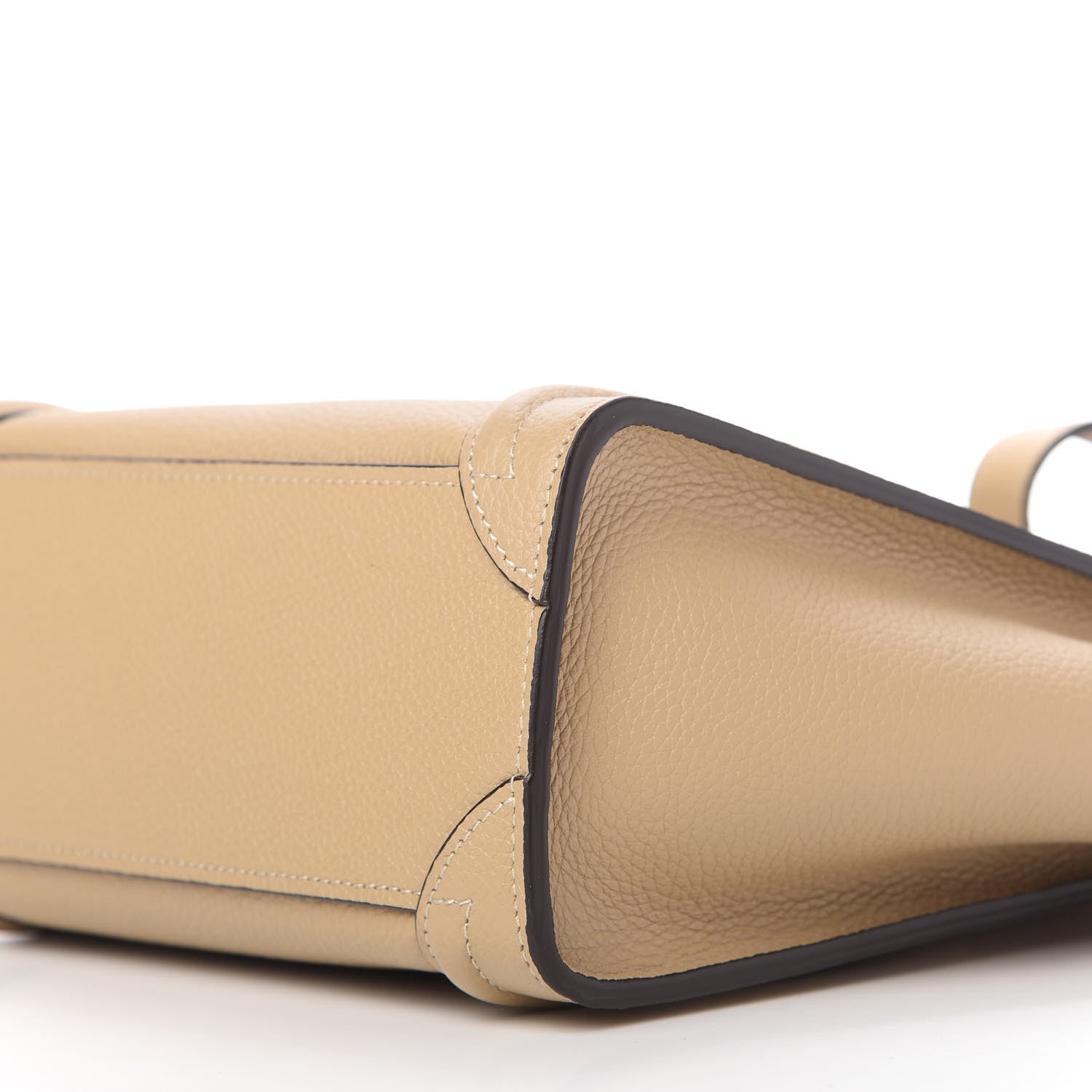 Celine Drummed Calfskin Nano Luggage Dune 7 of 10