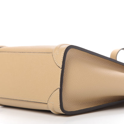 Celine Drummed Calfskin Nano Luggage Dune 7 of 10
