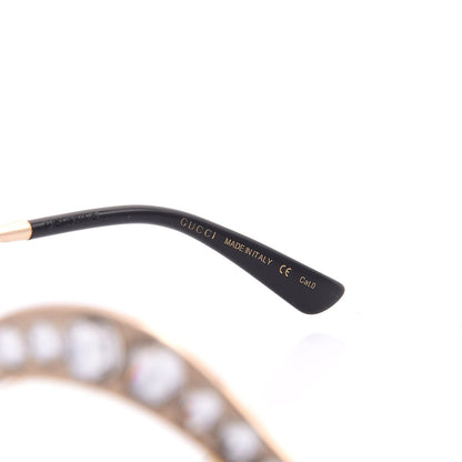 Gucci Metal Crystal Cat Eye Sunglasses GG0046S Gold 5 of 7