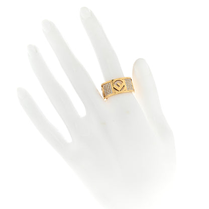 Fendi Crystal FF Ring 58 8.25 Gold 2 of 5