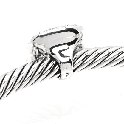 David Yurman Sterling Silver Diamond Morganite 4mm Noblesse Cable Bracelet 4 of 4