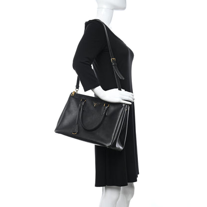 Prada Saffiano Medium Galleria Double Zip Tote Black 2 of 10