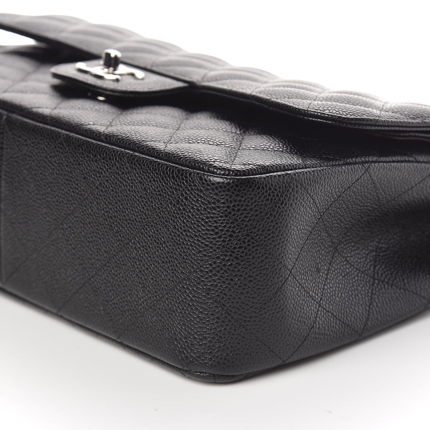 Caviar Quilted Jumbo Double Flap Black