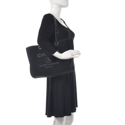 Chanel Lurex Boucle Small Deauville Tote Black 2 of 10