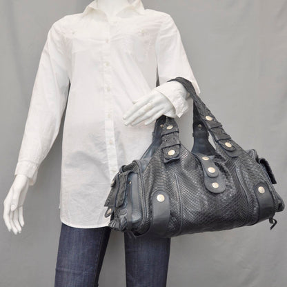 Chloe Python Silverado Shoulder Bag Blue 2 of 10