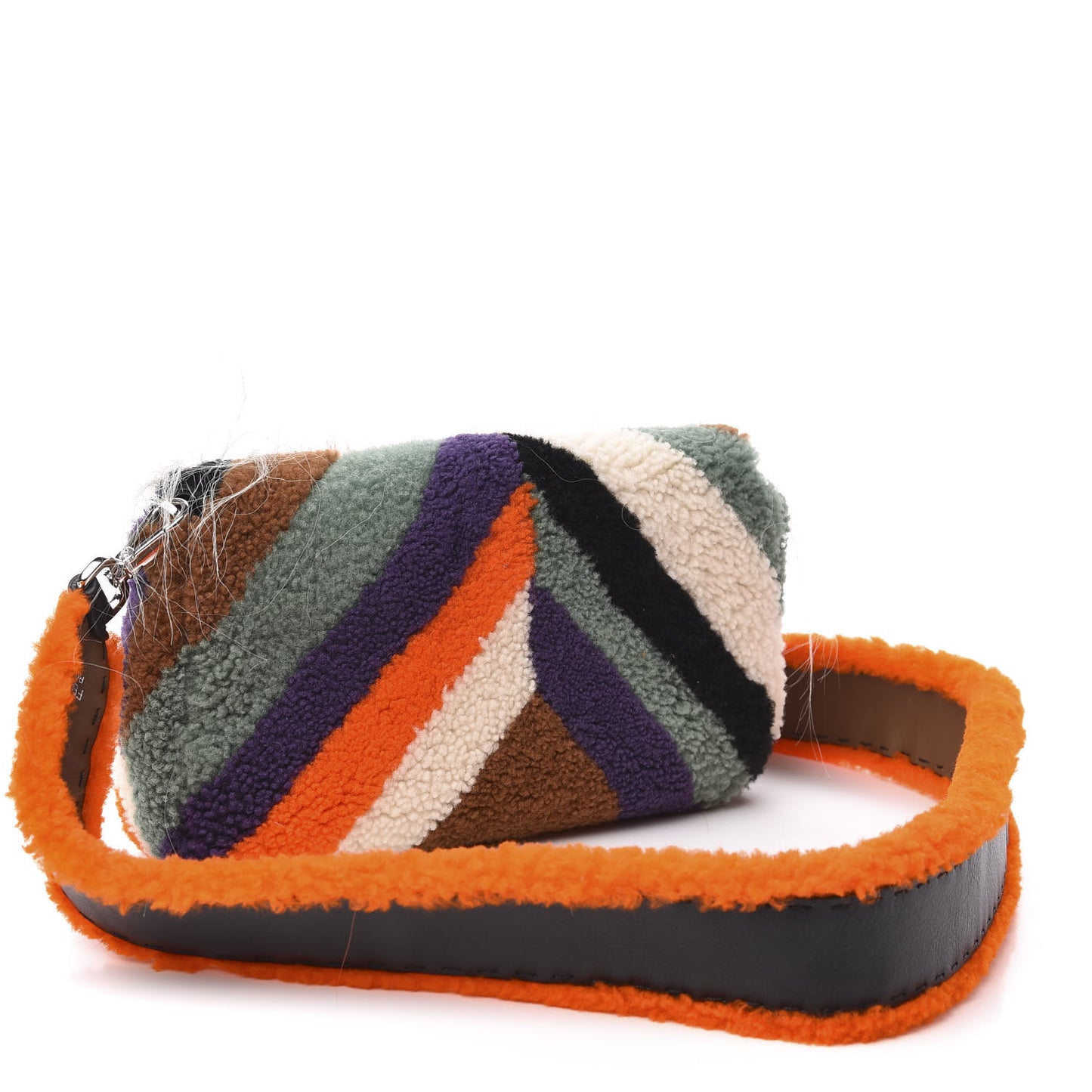 Shearling Calfskin Goat Fox Fur Bugs Baguette Orange Multicolor
