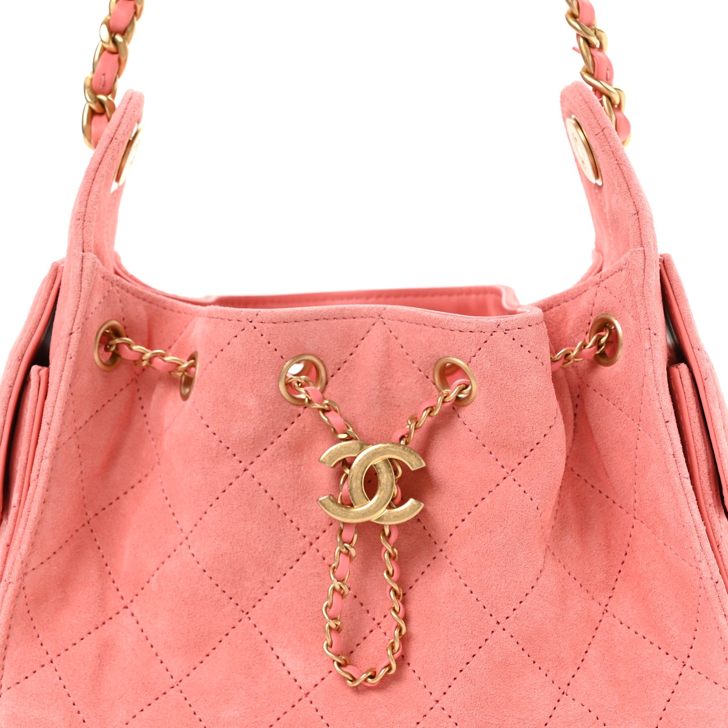 Suede Quilted Mini Chanel 25 Handbag Pink