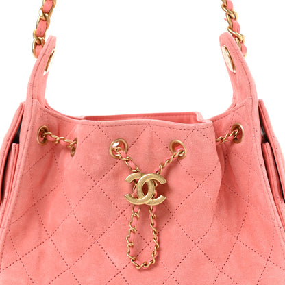 Chanel Suede Quilted Mini Chanel 25 Handbag Pink 8 of 10
