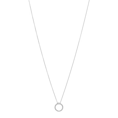 Roberto Coin 18K White Gold Diamond Small Tiny Treasures Circle Pendant Necklace 1 of 4