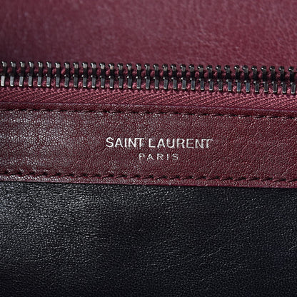 Saint Laurent Sheepskin Matelasse Chevron Large Monogram Satchel Rouge Legion 7 of 12