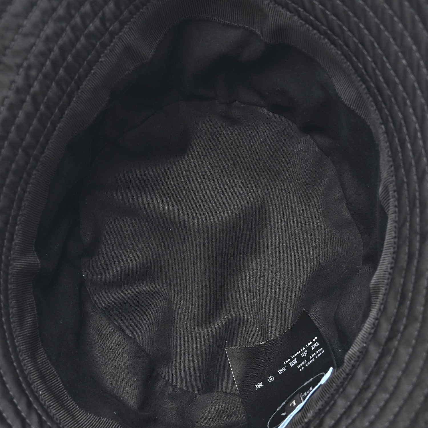 Prada Re-Nylon Metal Triangle Logo Mens Bucket Hat L Black 7 of 8
