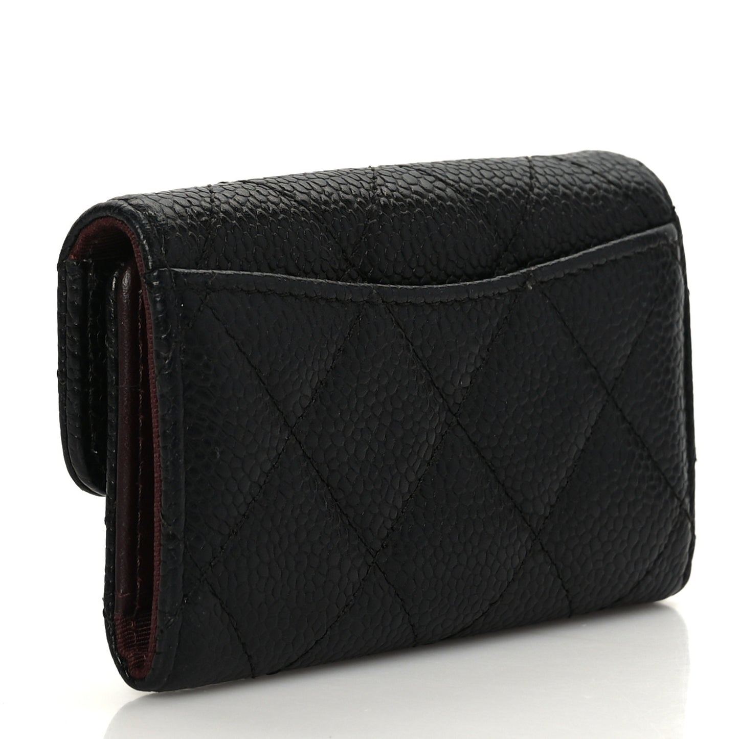 Caviar Quilted 6 Key Holder Black