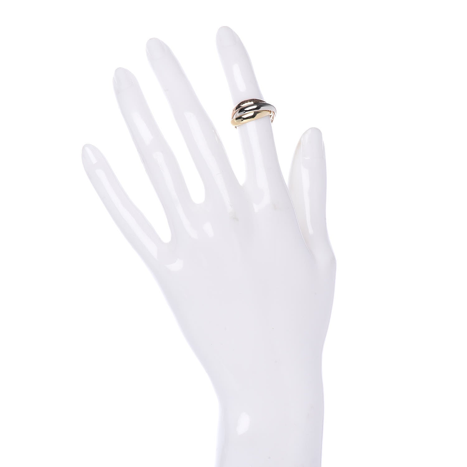 Cartier 18K Pink Yellow White Gold Classic Les Must De Trinity Ring 49 4.75 2 of 6