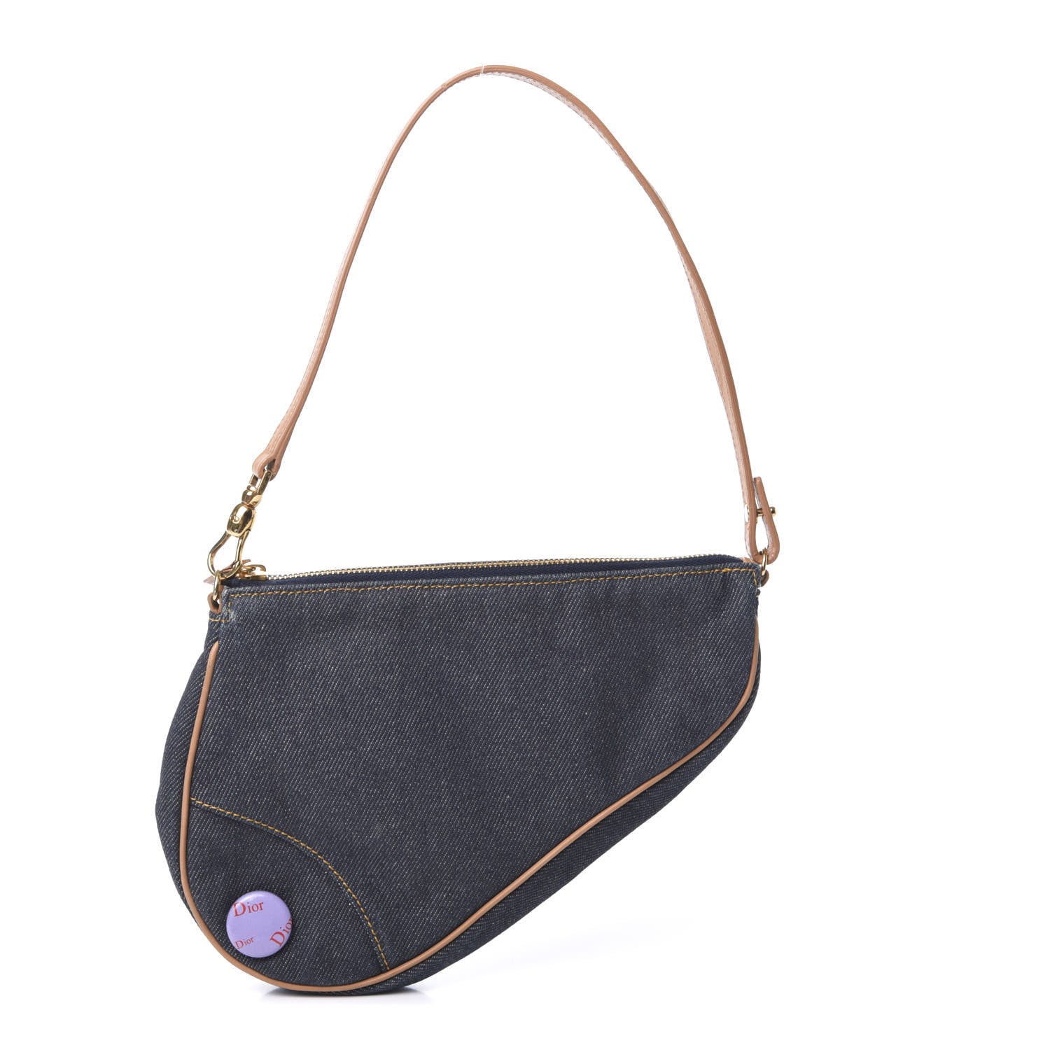Christian Dior Denim Saddle Pochette Blue 1 of 13