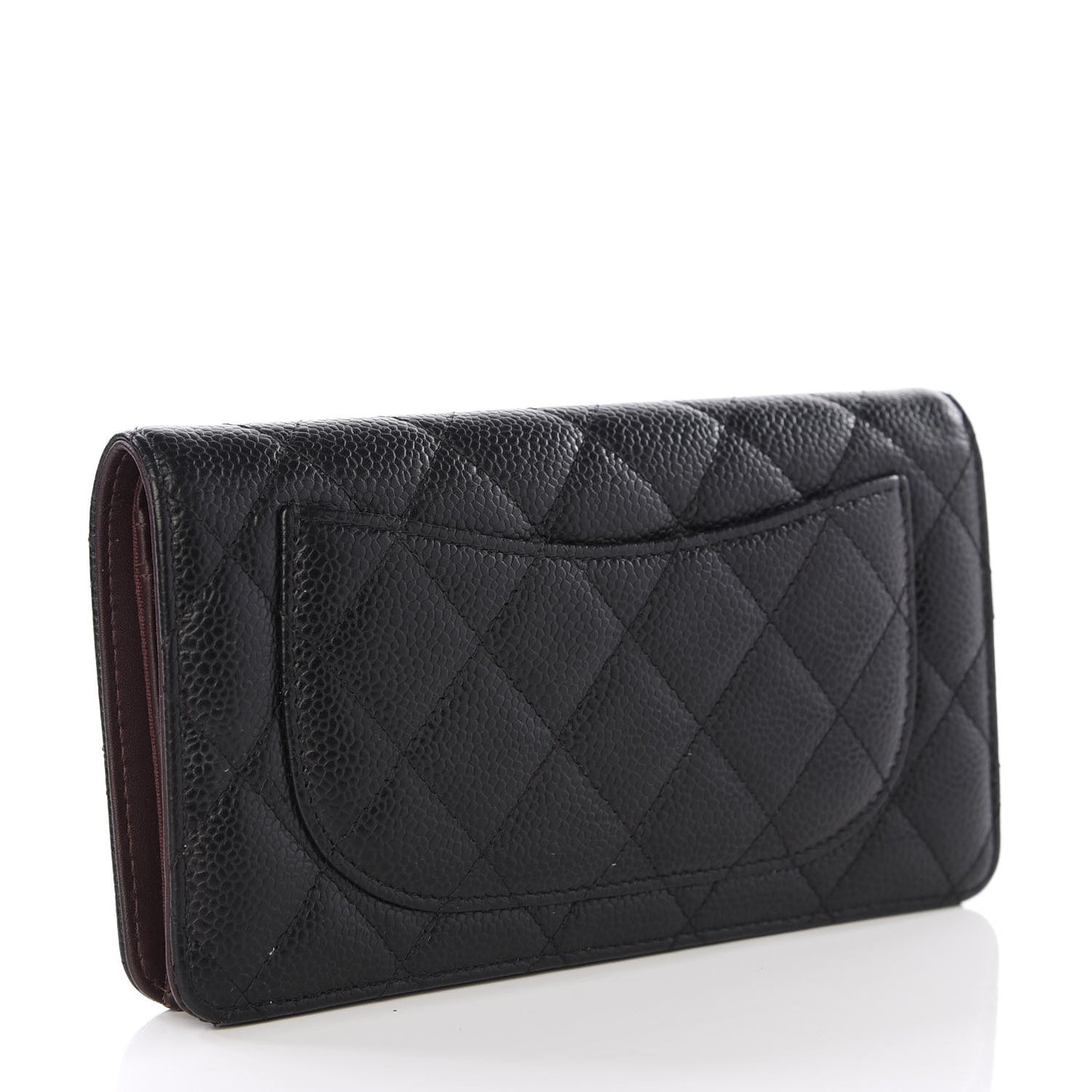 Caviar Quilted Yen Wallet Black