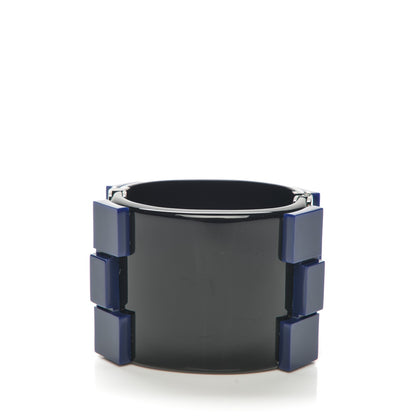Chanel Plexiglass Lego Boy Cuff Black Blue 3 of 5