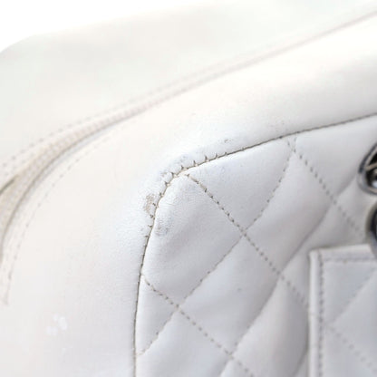 Chanel Calfskin Quilted Large Cambon Bowler White Black 13 of 24