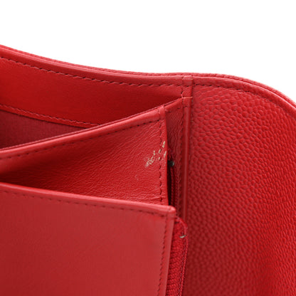Chanel Caviar Quilted Medium Boy Flap Wallet Red 9 of 11