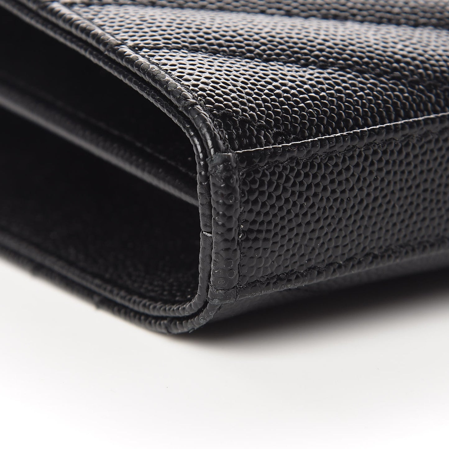 Grain De Poudre Matelasse Chevron Monogram Chain Wallet Black