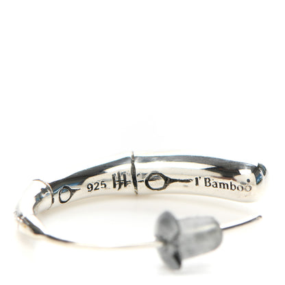 John Hardy Sterling Silver Small Bamboo Drop Hoop Earrings 4 of 4