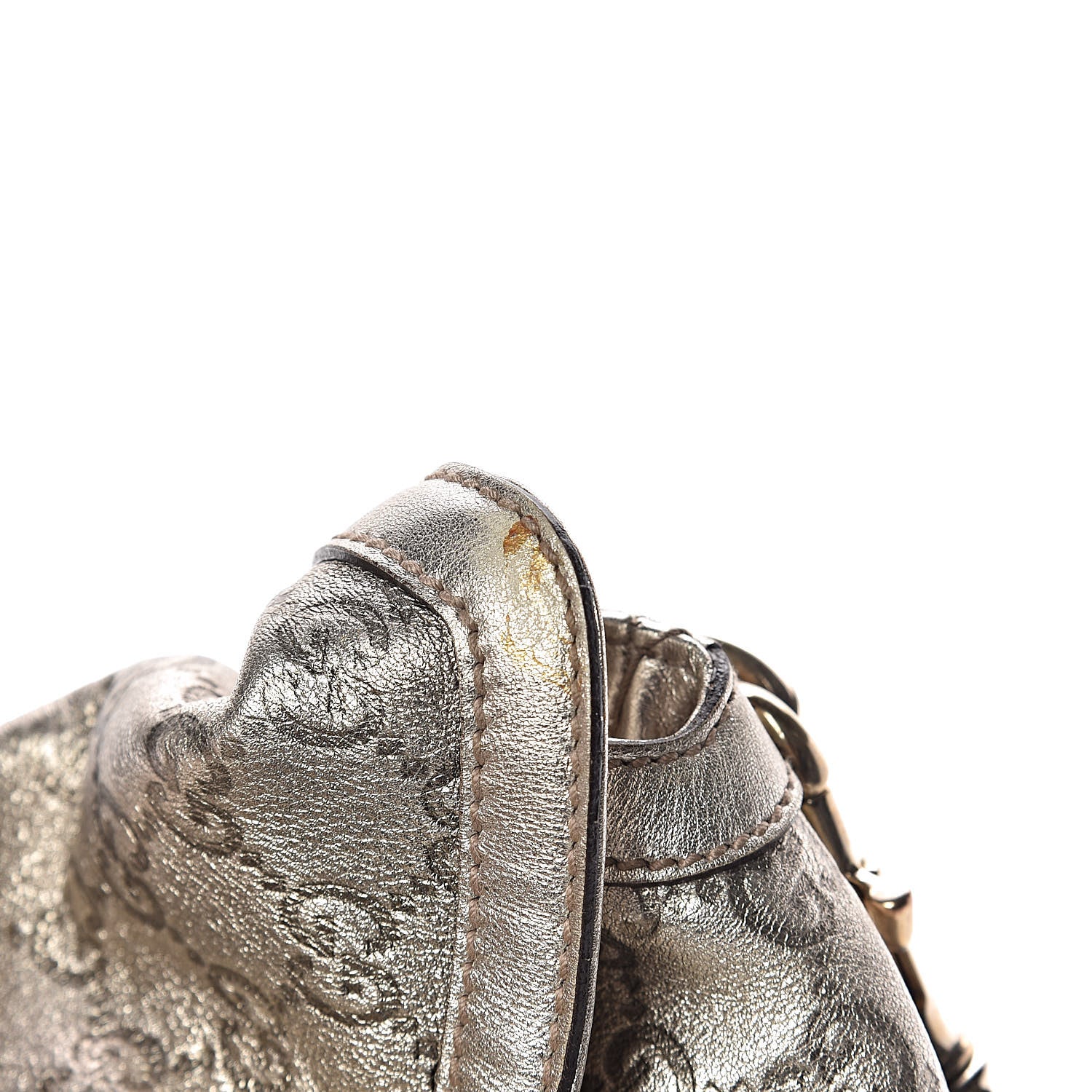 Gucci Metallic Guccissima Medium Indy Top Handle Hobo Gold 12 of 12