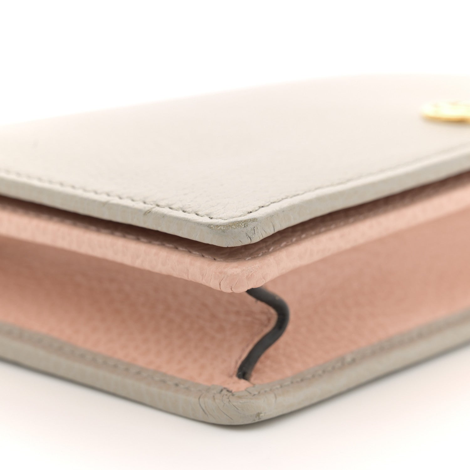 Gucci Metallic Dollar Calfskin Mini GG Marmont Chain Wallet Silver Grey Light Pink 8 of 13