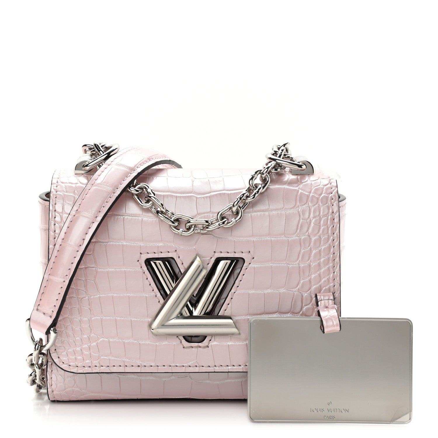 Louis Vuitton Alligator Mini Twist Shoulder Bag Rose Nacre Pink 1 of 9