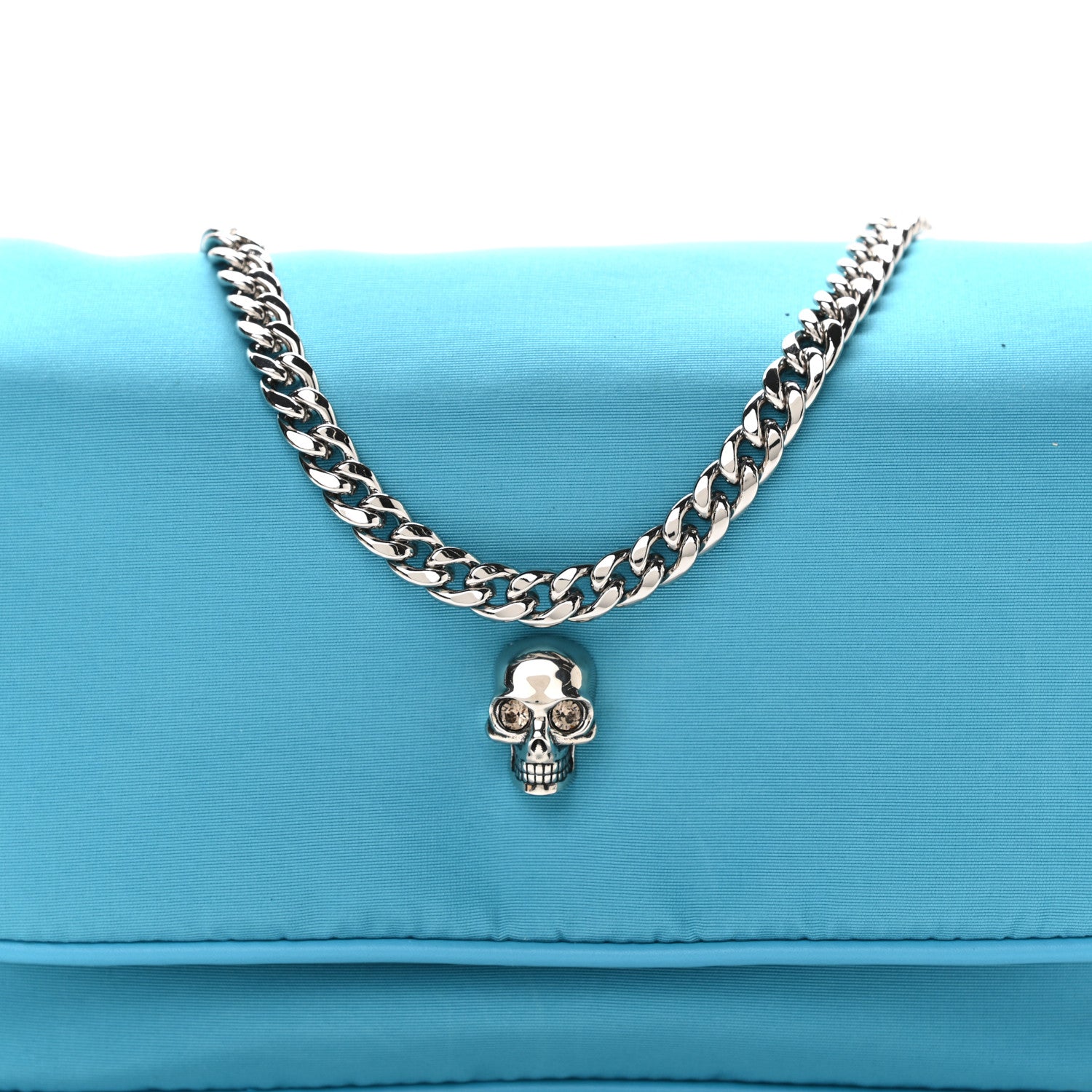 Alexander McQueen Nylon Skull Camera Crossbody Bag Blue 7 of 10