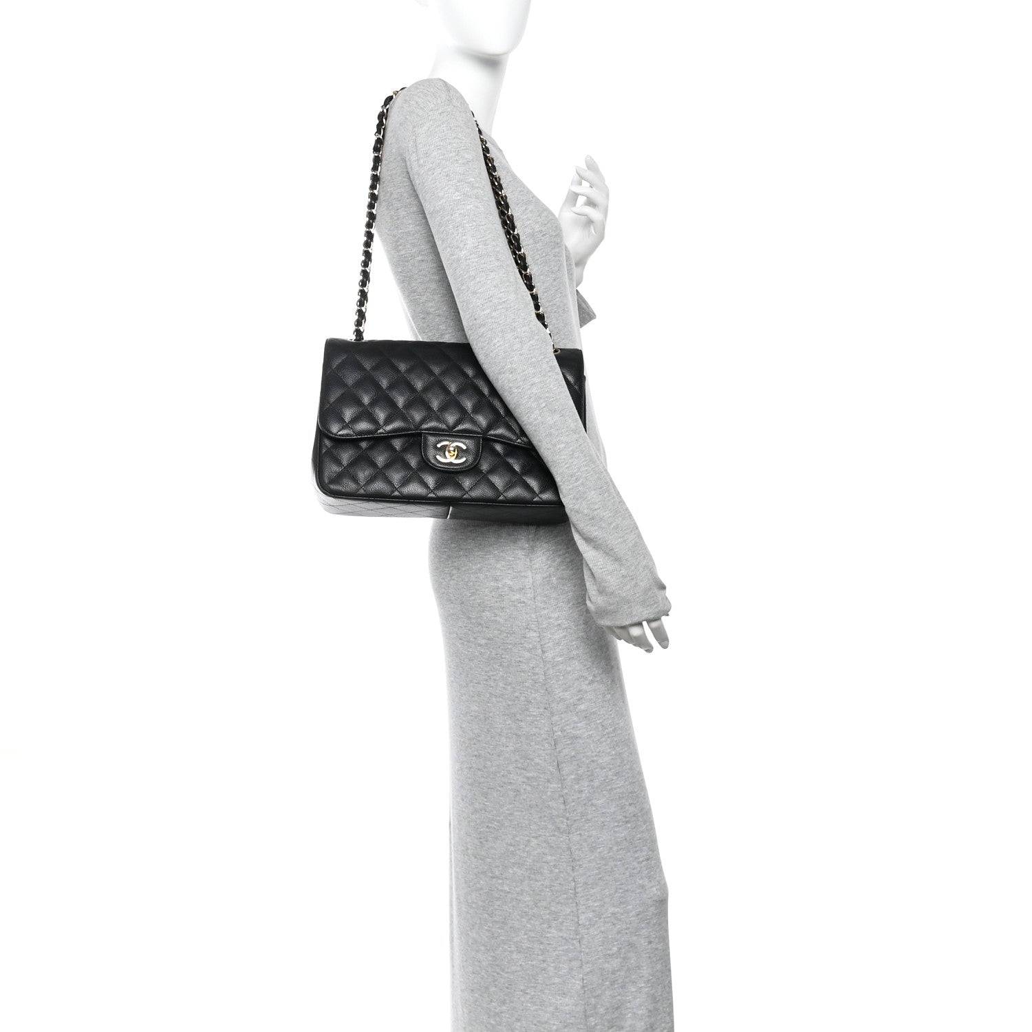 Chanel Caviar Quilted Jumbo Double Flap Black 2 of 14