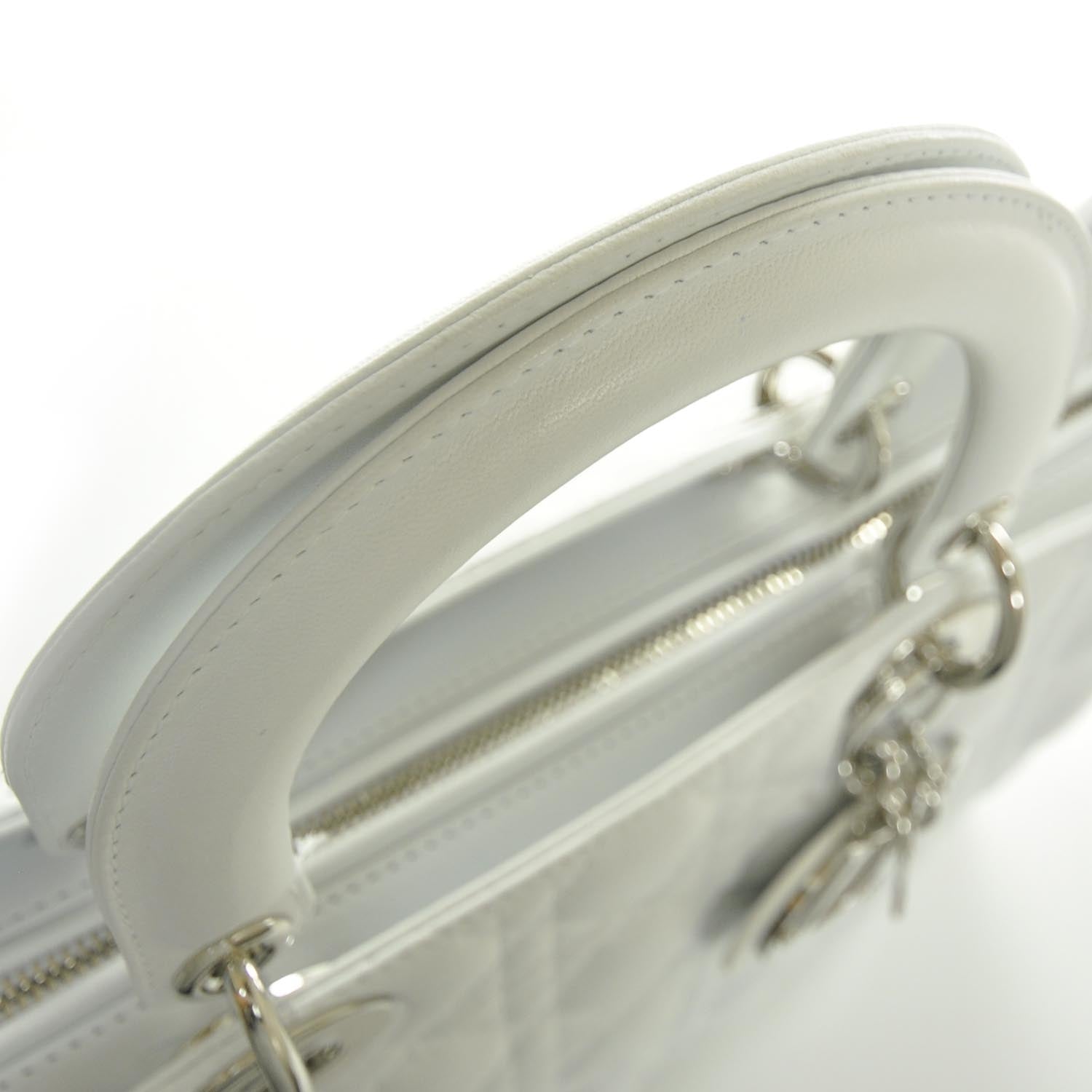 Christian Dior Lambskin Cannage Large Lady Dior White 5 of 8