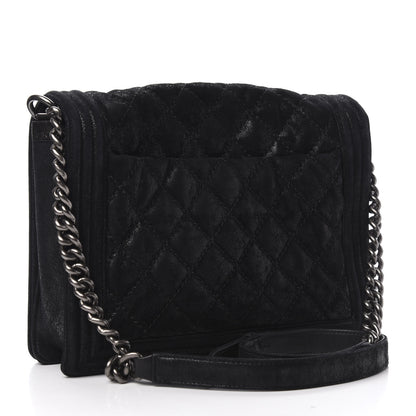 Chanel Iridescent Calfskin Quilted New Medium Gentle Boy Flap Black 3 of 11