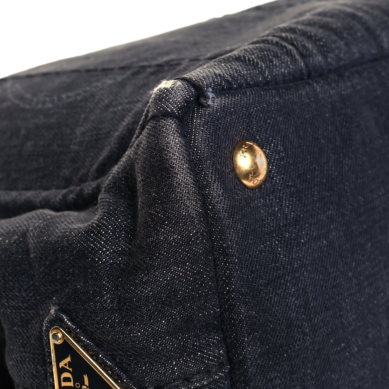 Prada Denim Small Logo Tote Black 9 of 17