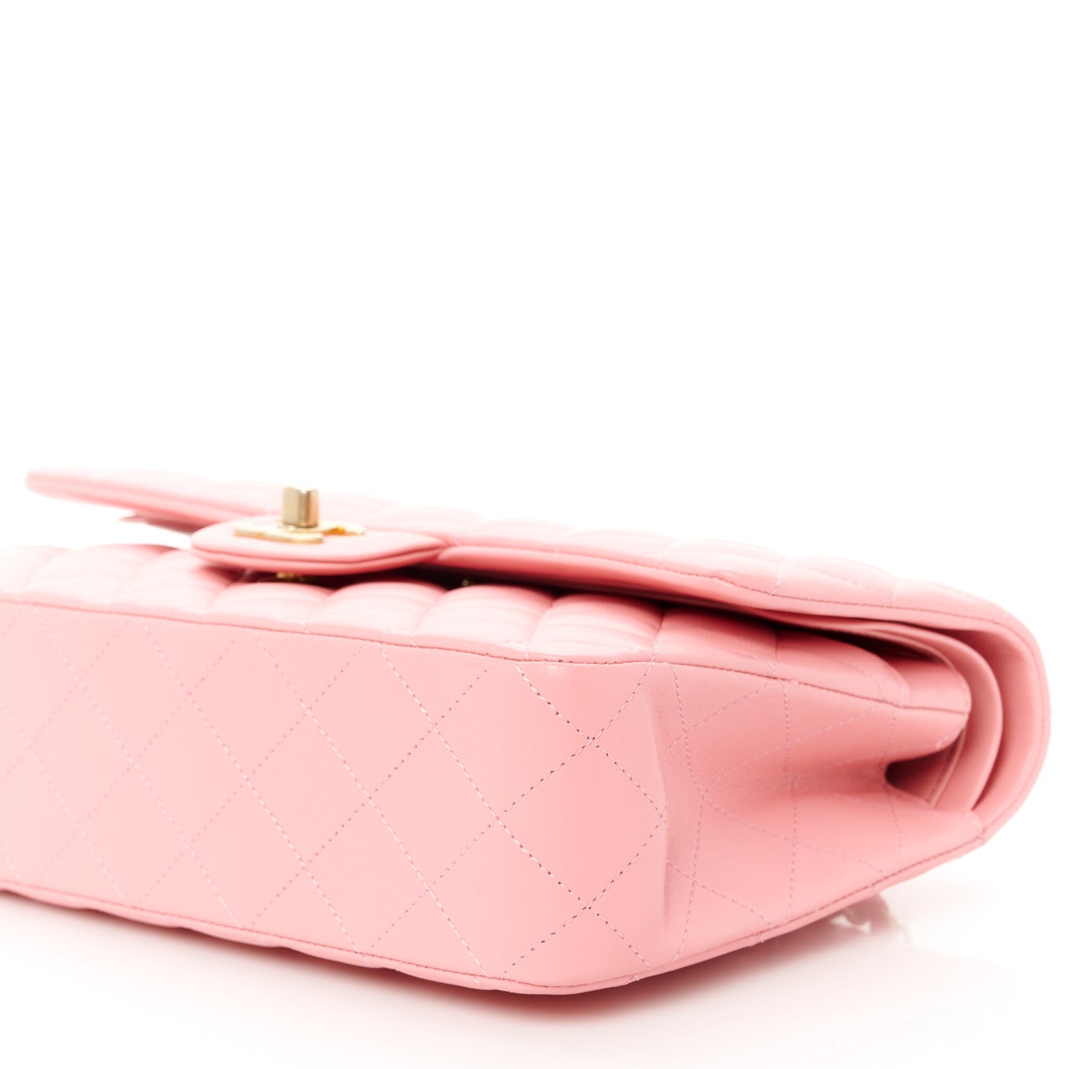 Chanel Lambskin Quilted Medium Double Flap Rose Pink 11 of 12